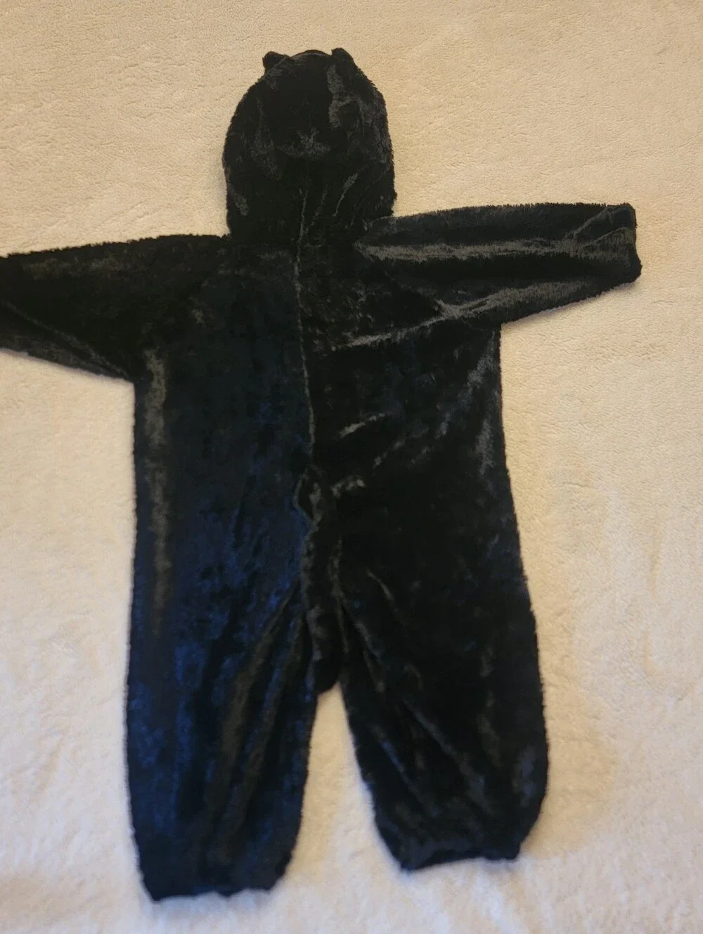 Toddler Black Cat Hooded Zip Up Halloween Costume Jumpsuit